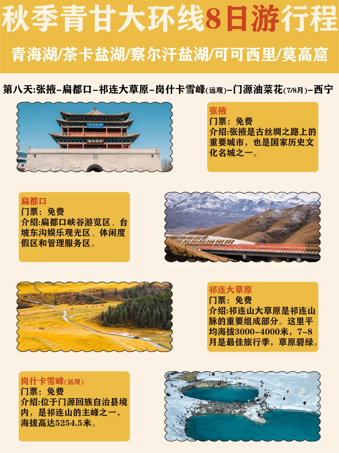 青甘大环线景点介绍丨纯玩小团丨包车丨拼车