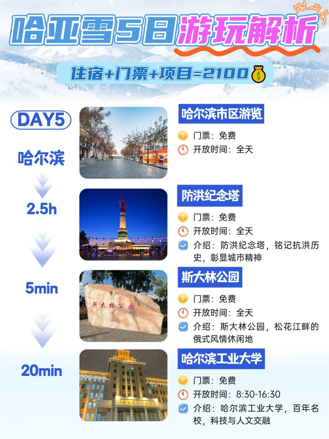 东北旅游攻略❄️哈亚雪5日松弛感旅游路线