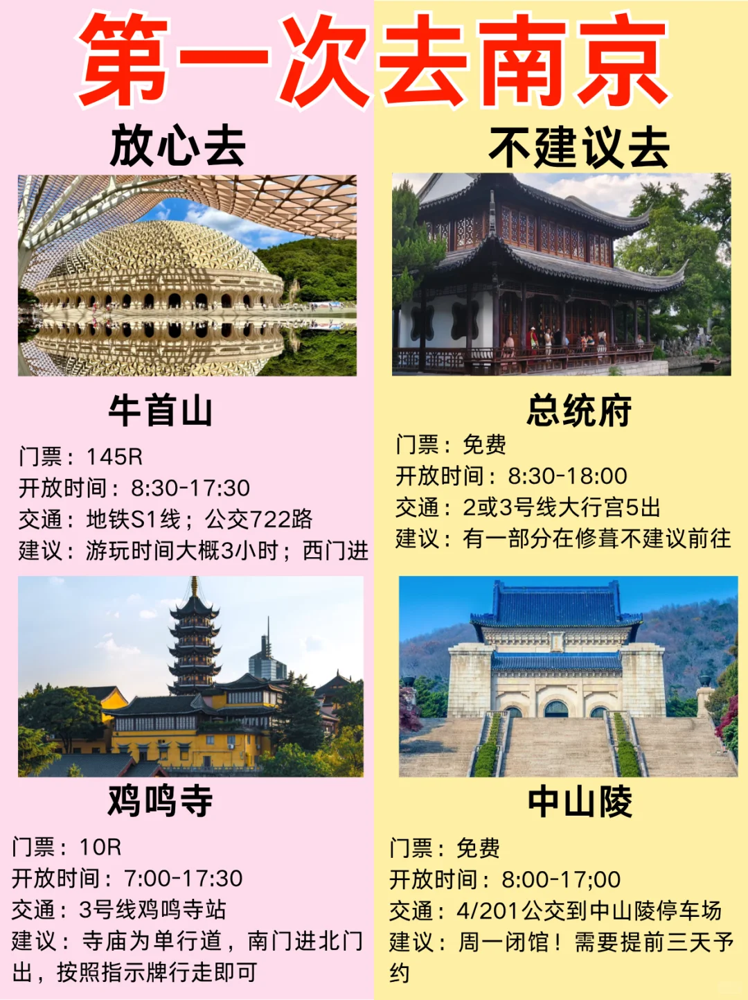 第一次去南京放心🆚不建议去，掏心窝整理