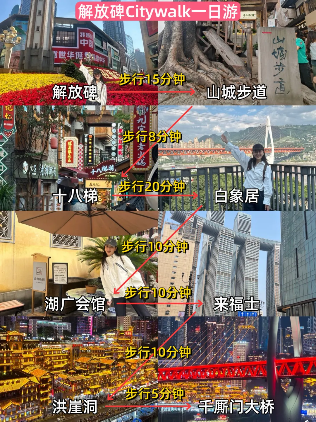 解放碑Citywalk一日游🚶一次打卡8个景点