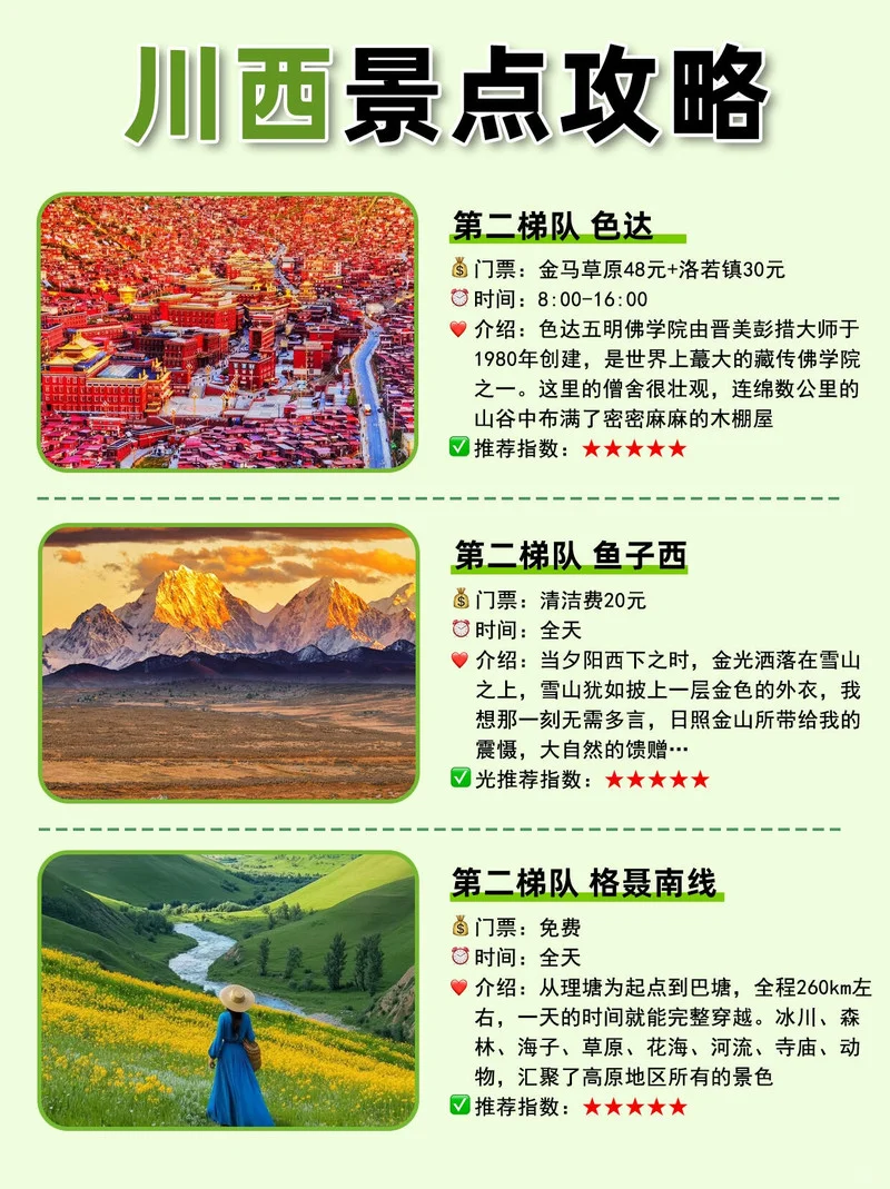 川西景点梯队大赏🔥 谁是你心中的C位