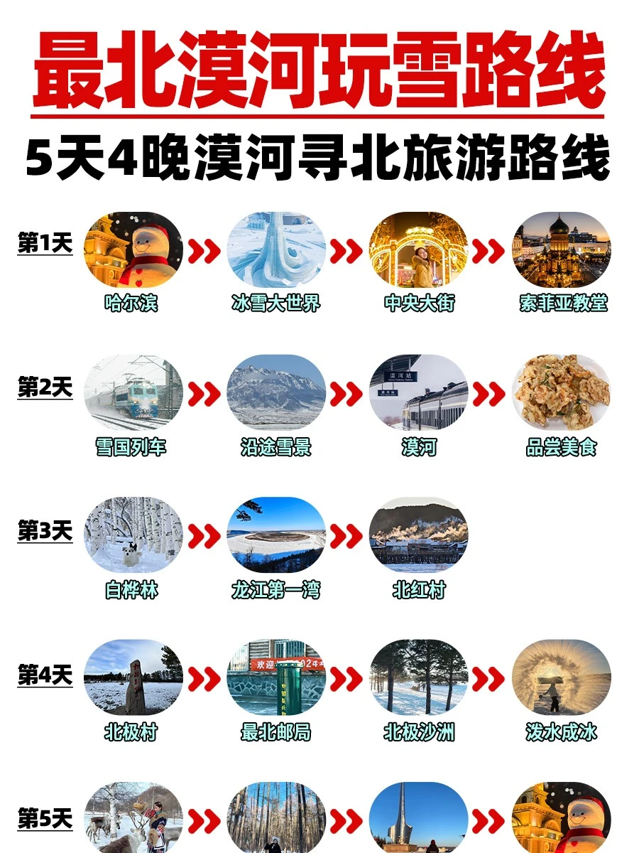 抄作业❗️❗️去漠河这样玩