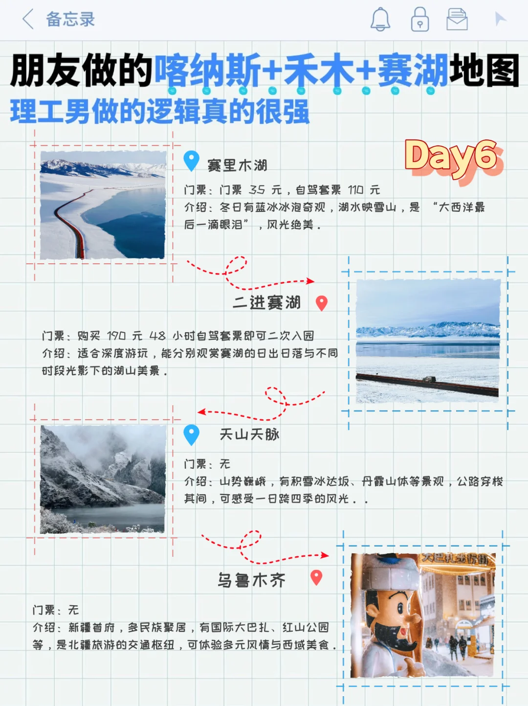 理工男做新疆旅游地图太强❄️照着玩不迷路