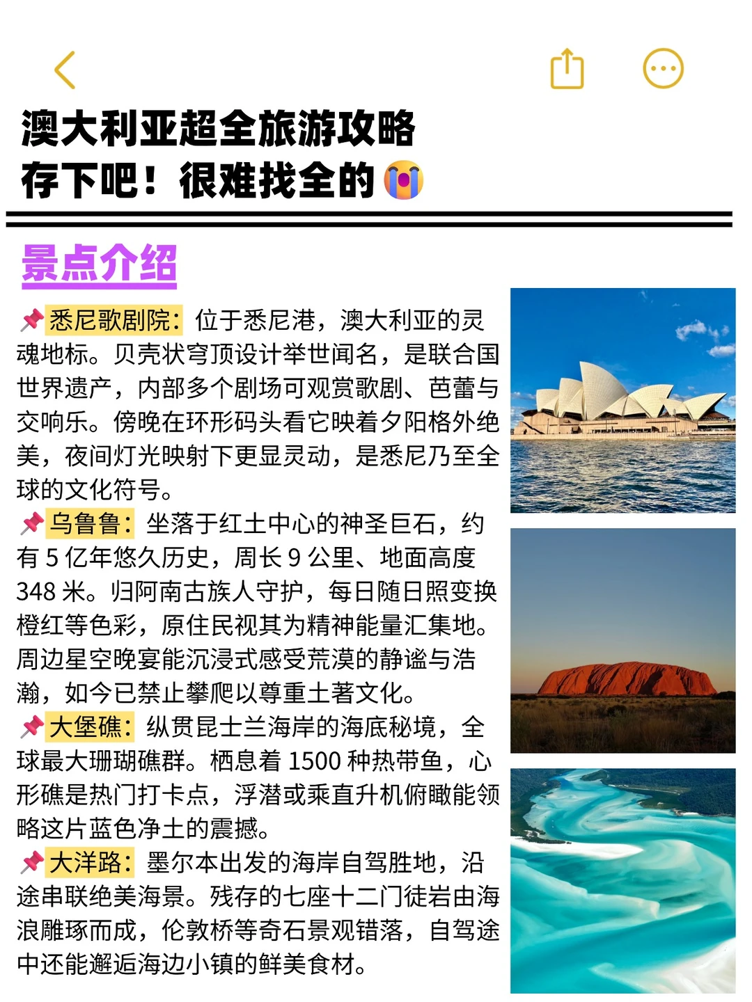 去澳大利亚旅游的之前为什么没刷到这篇😭