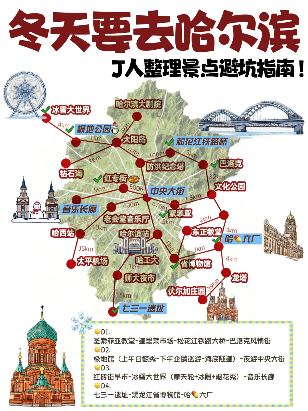 ️冬天去哈尔滨 J人整理必玩指南📖‼️