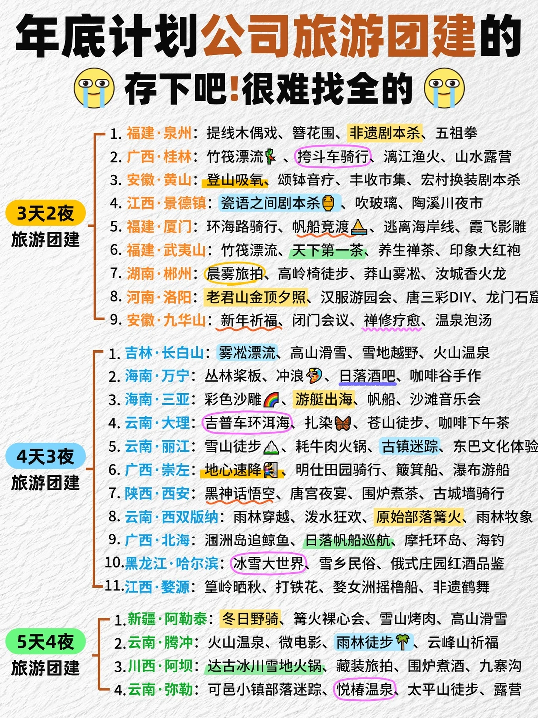 年底计划公司旅游团建的HR❗跟着大厂抄作业