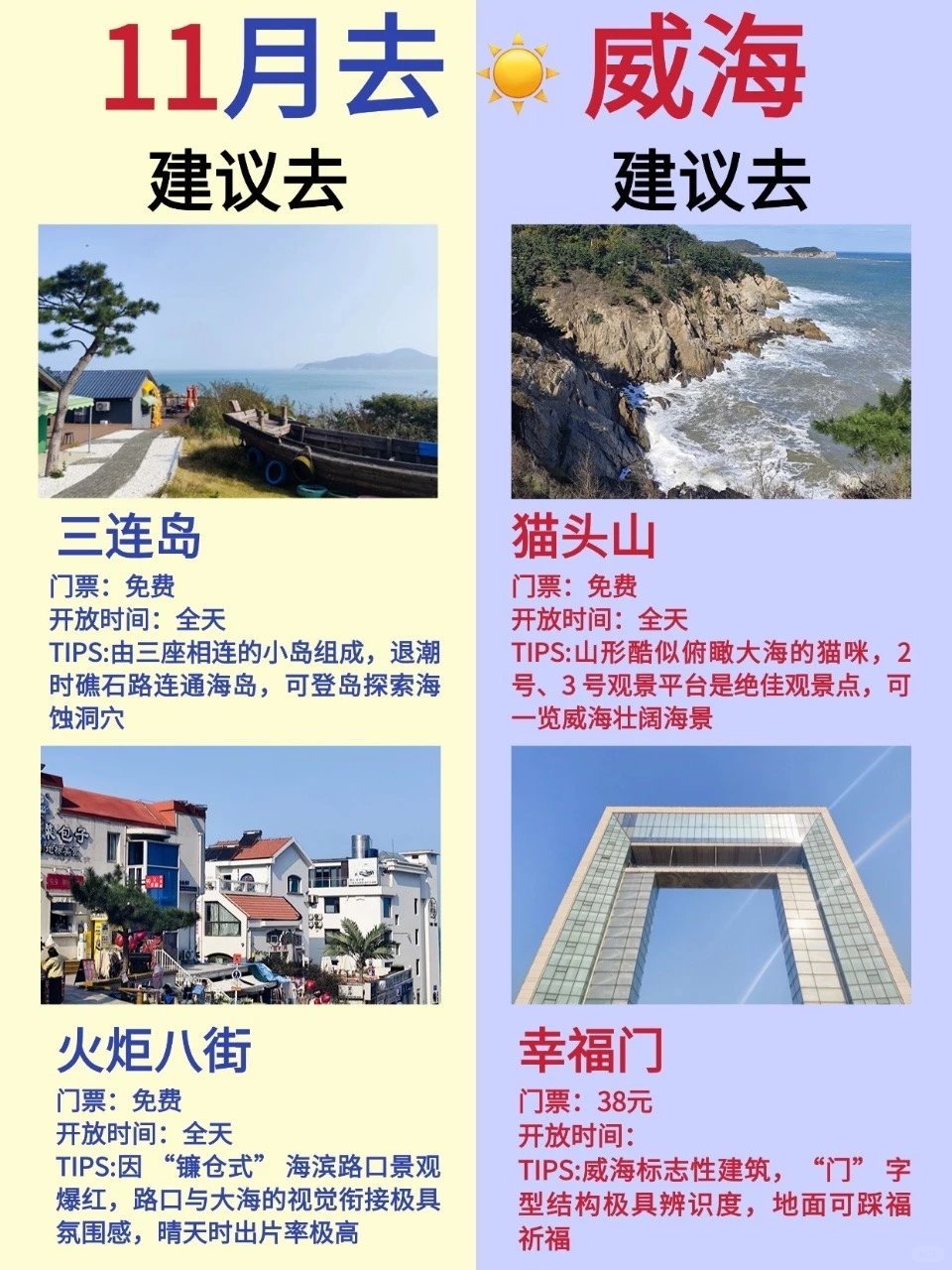 11月来威海，这几个景点一定要逛！