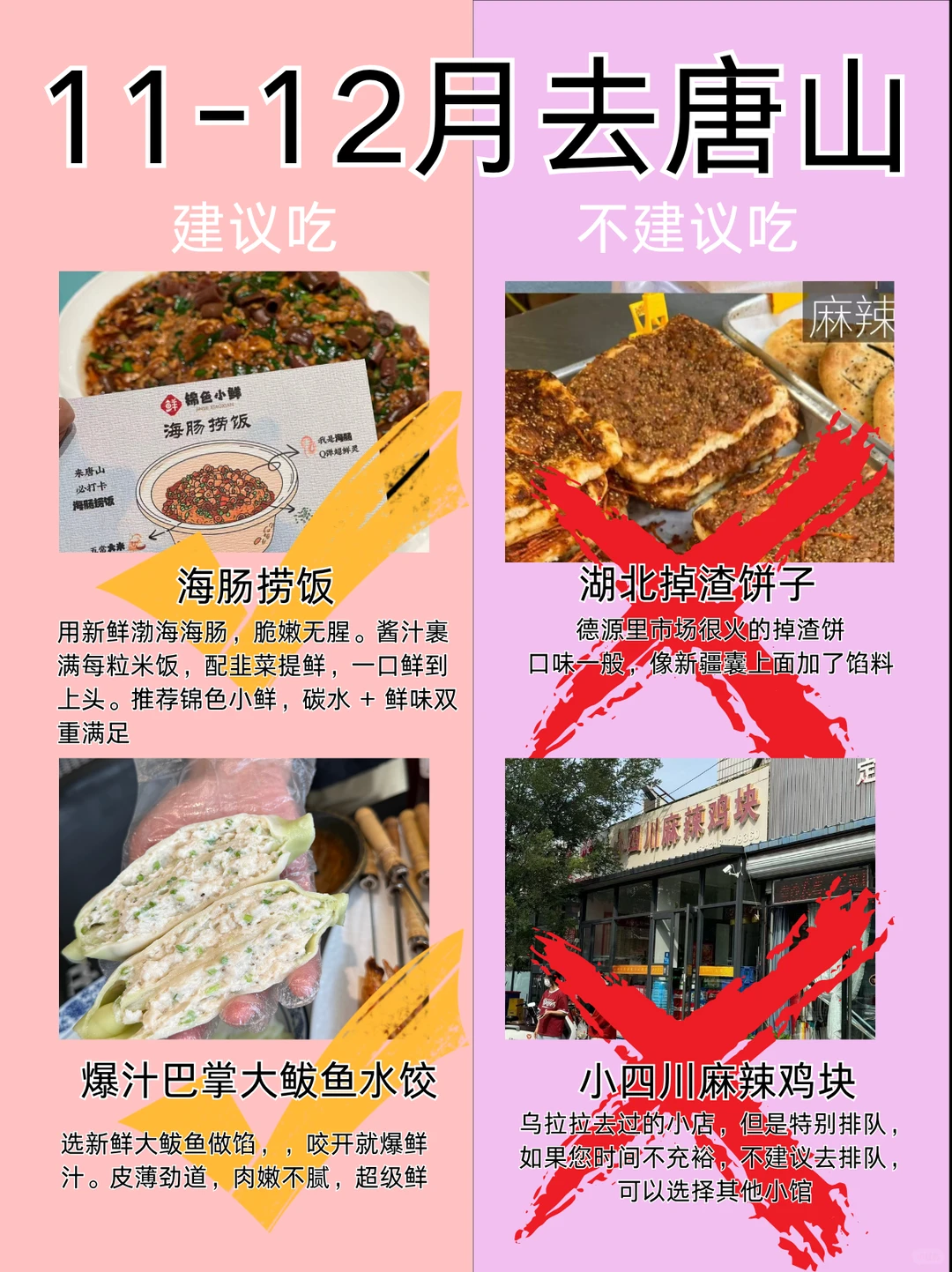 唐山11-12月景点红黑榜📍建议去🆚不建议去