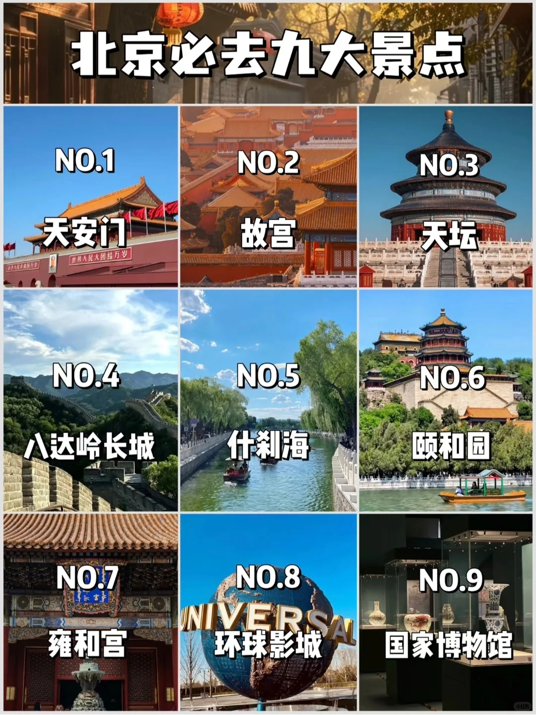 第一次去北京怎么玩❓九大必去景点，快码住