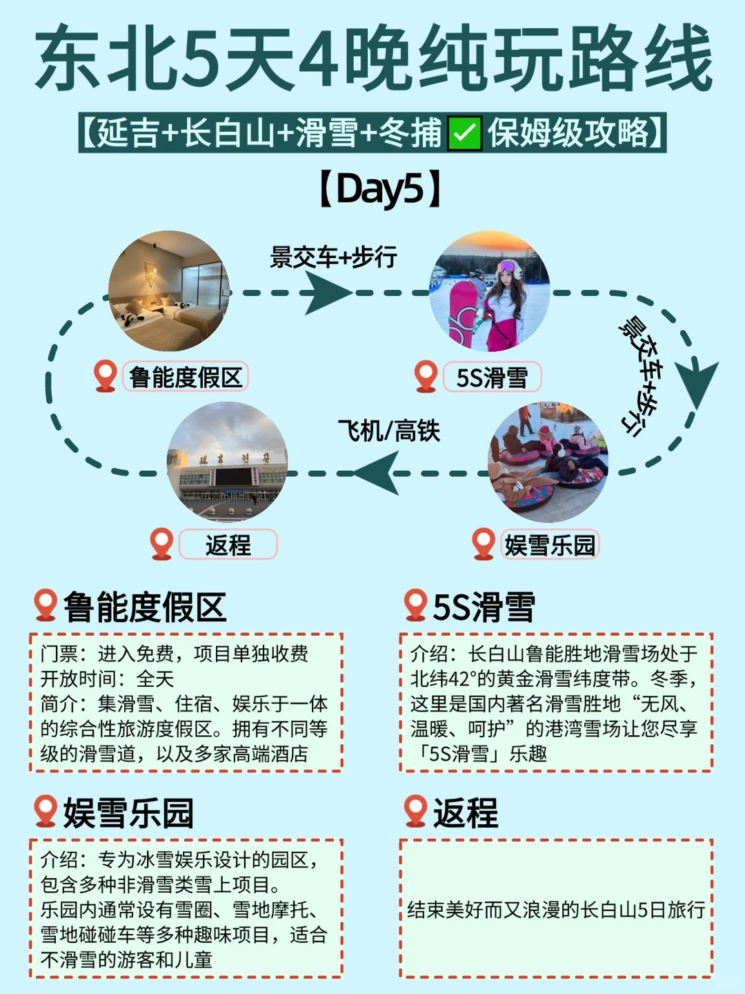 12-2月东北玩雪❄️长白山+延吉5天4晚行程