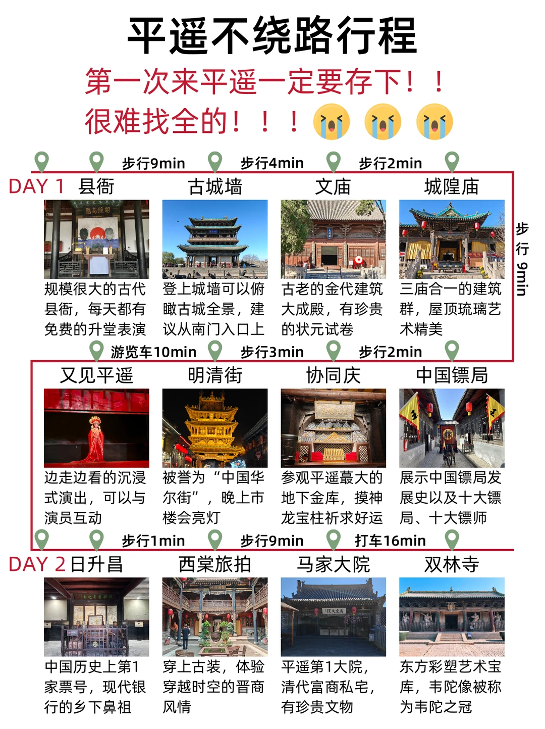 12月平遥旅游不绕路行程✔看这篇就够了