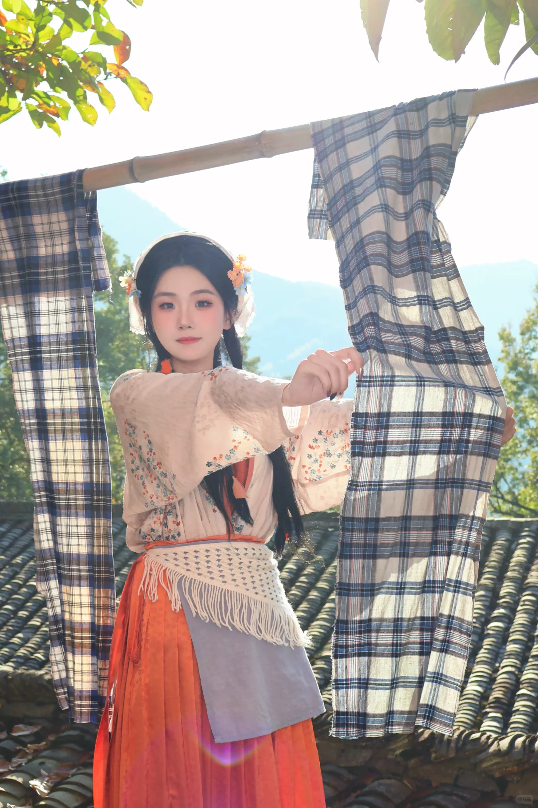 在篁岭当一天的晒秋娘🍂