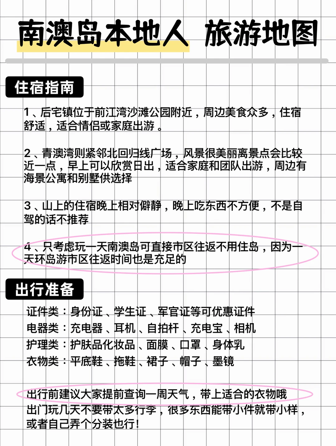 南澳岛本地人手绘旅游地图攻略🗺️全是干货