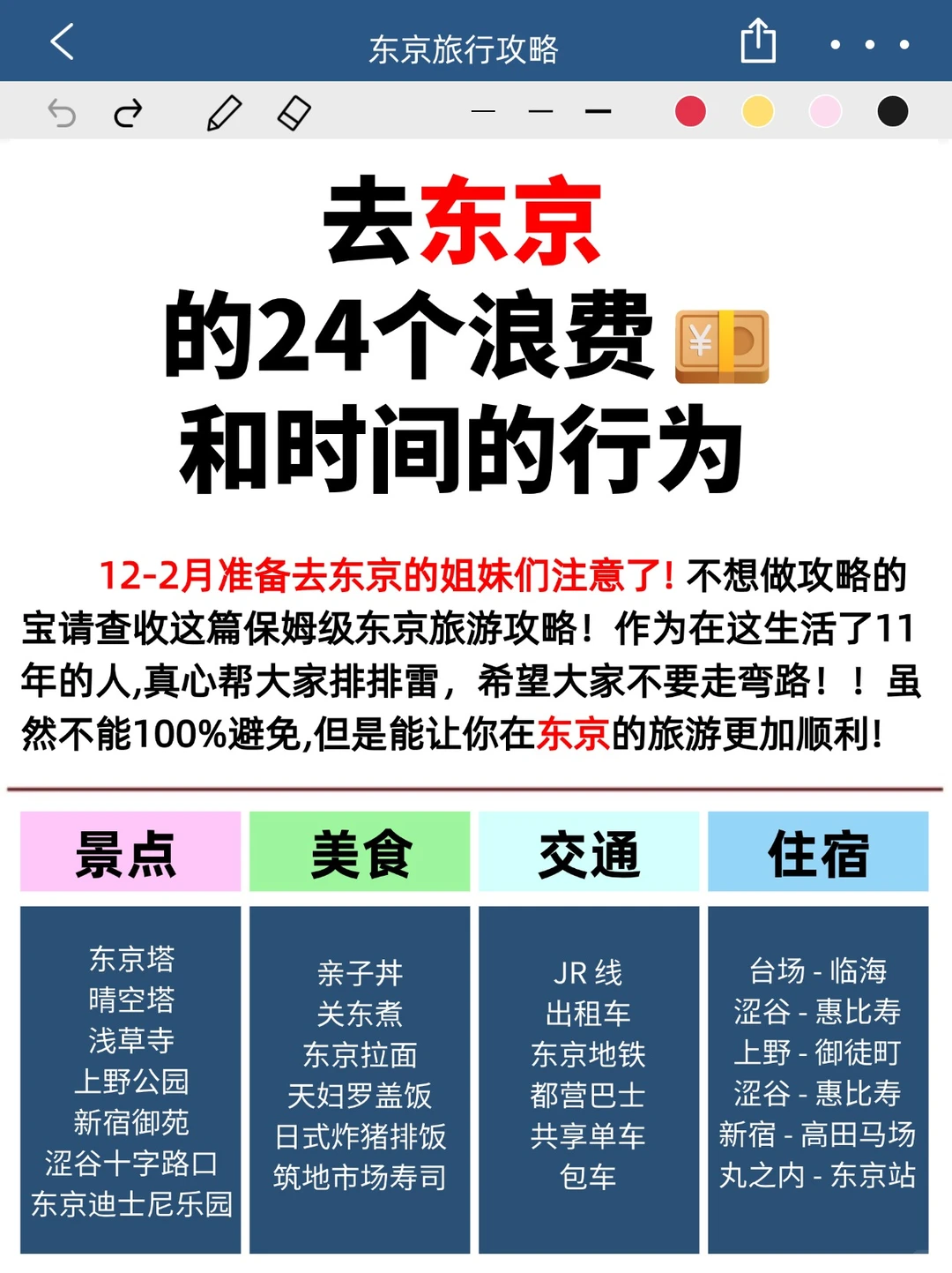 12-2月去东京旅游不踩💣赶紧🐴住此攻略