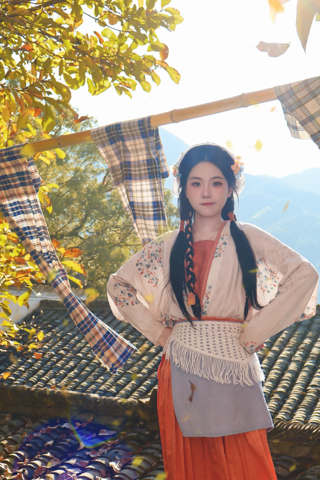 在篁岭当一天的晒秋娘🍂