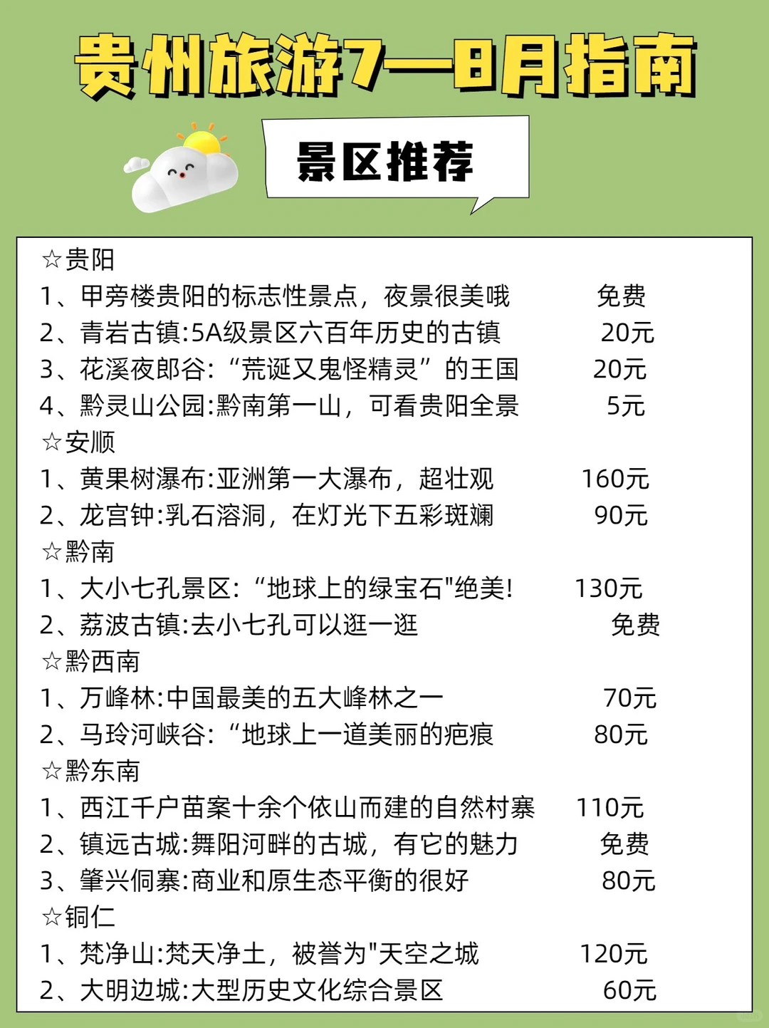 7-8月来贵州一定要知道！就该这么玩❗️。