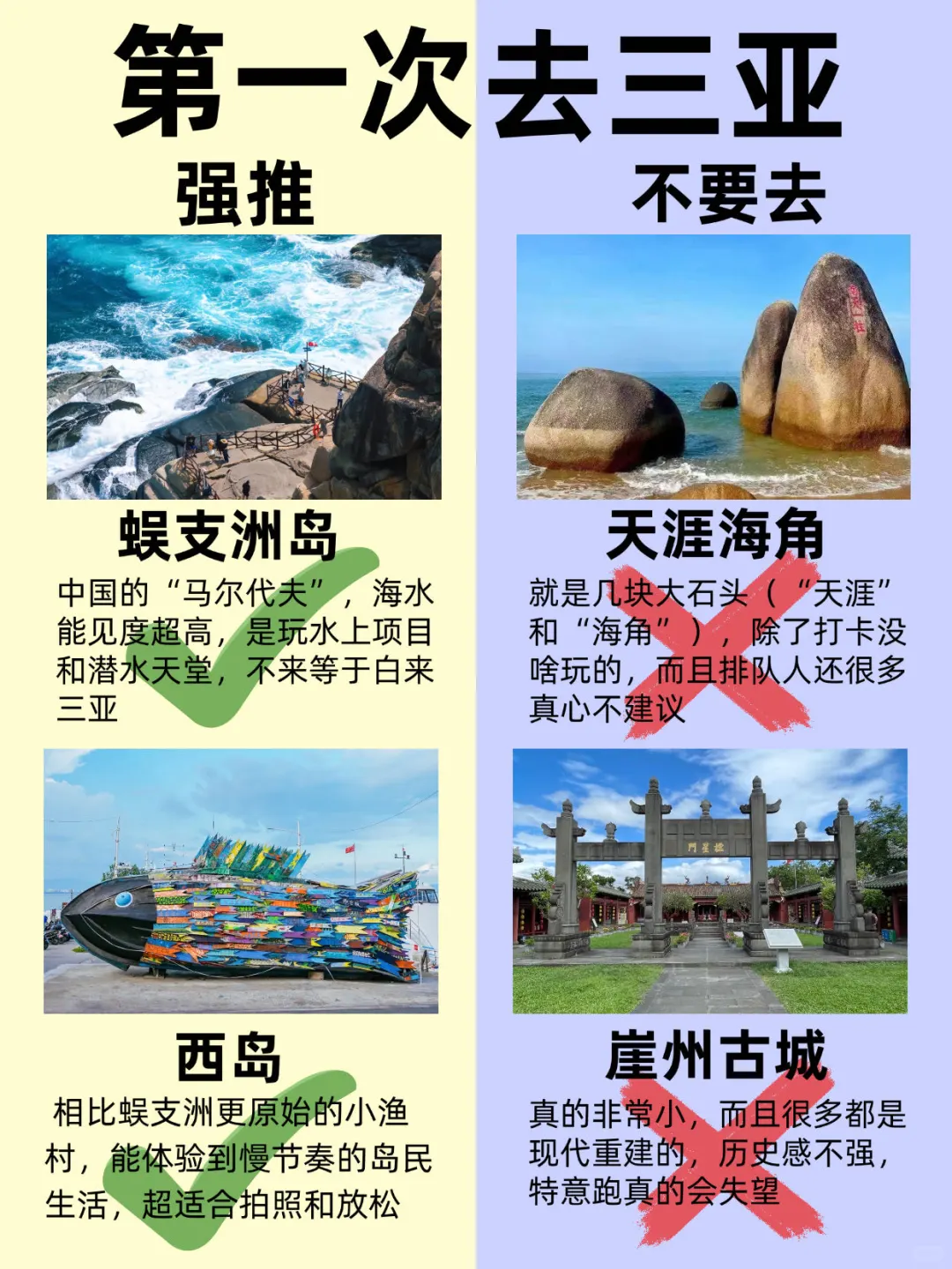 第一次来三亚‼️这些景点真没必要去