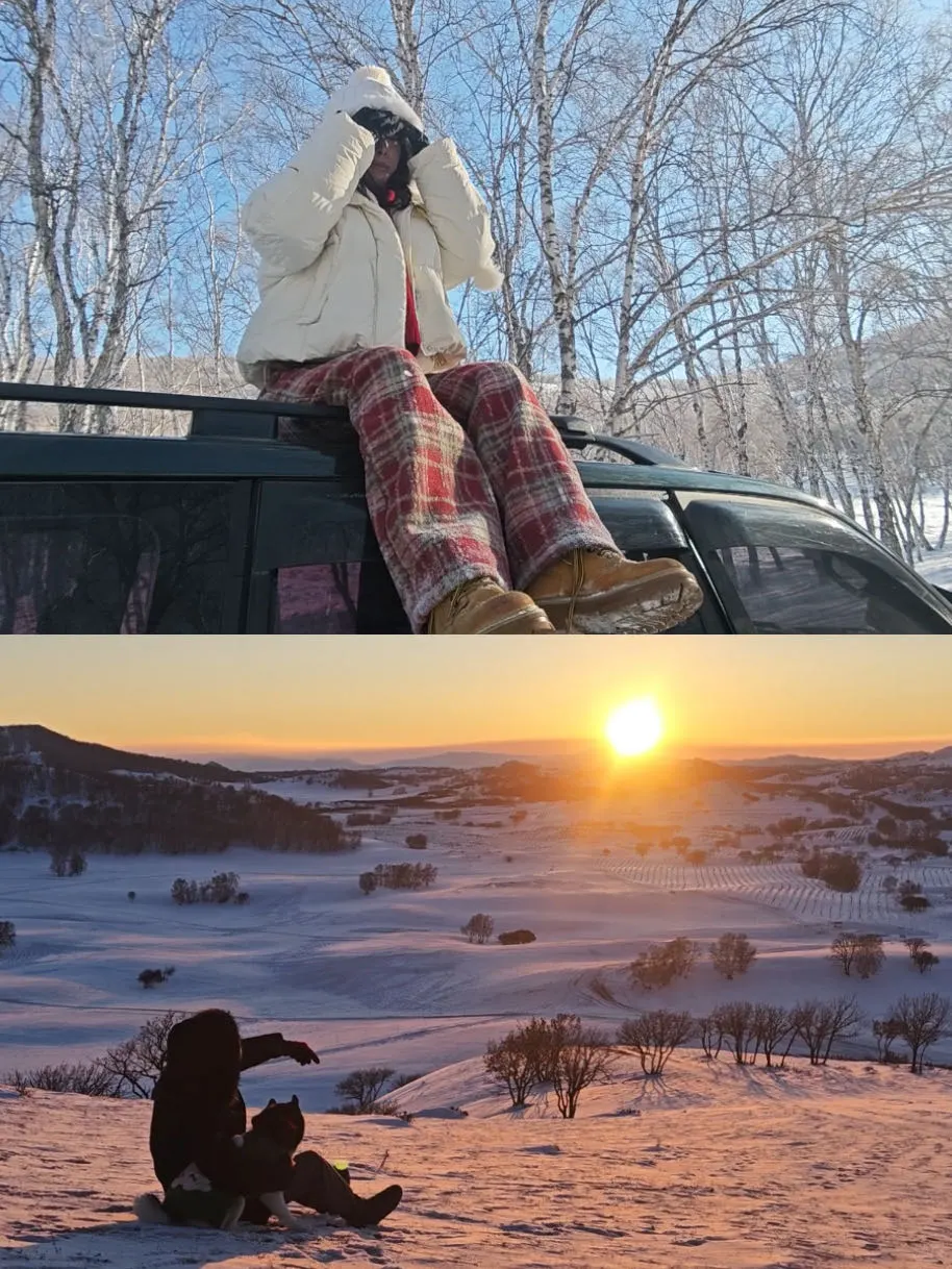 带狗去草原玩雪！越野车+泡温泉