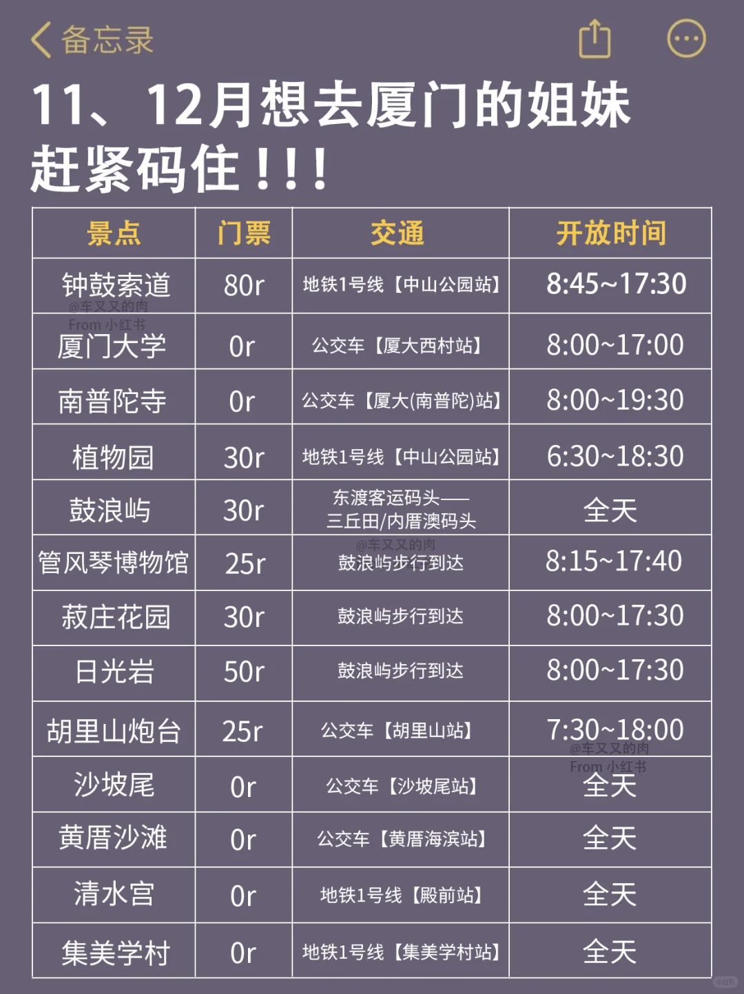 写给11-12月来厦门的👭保姆级旅游攻略！