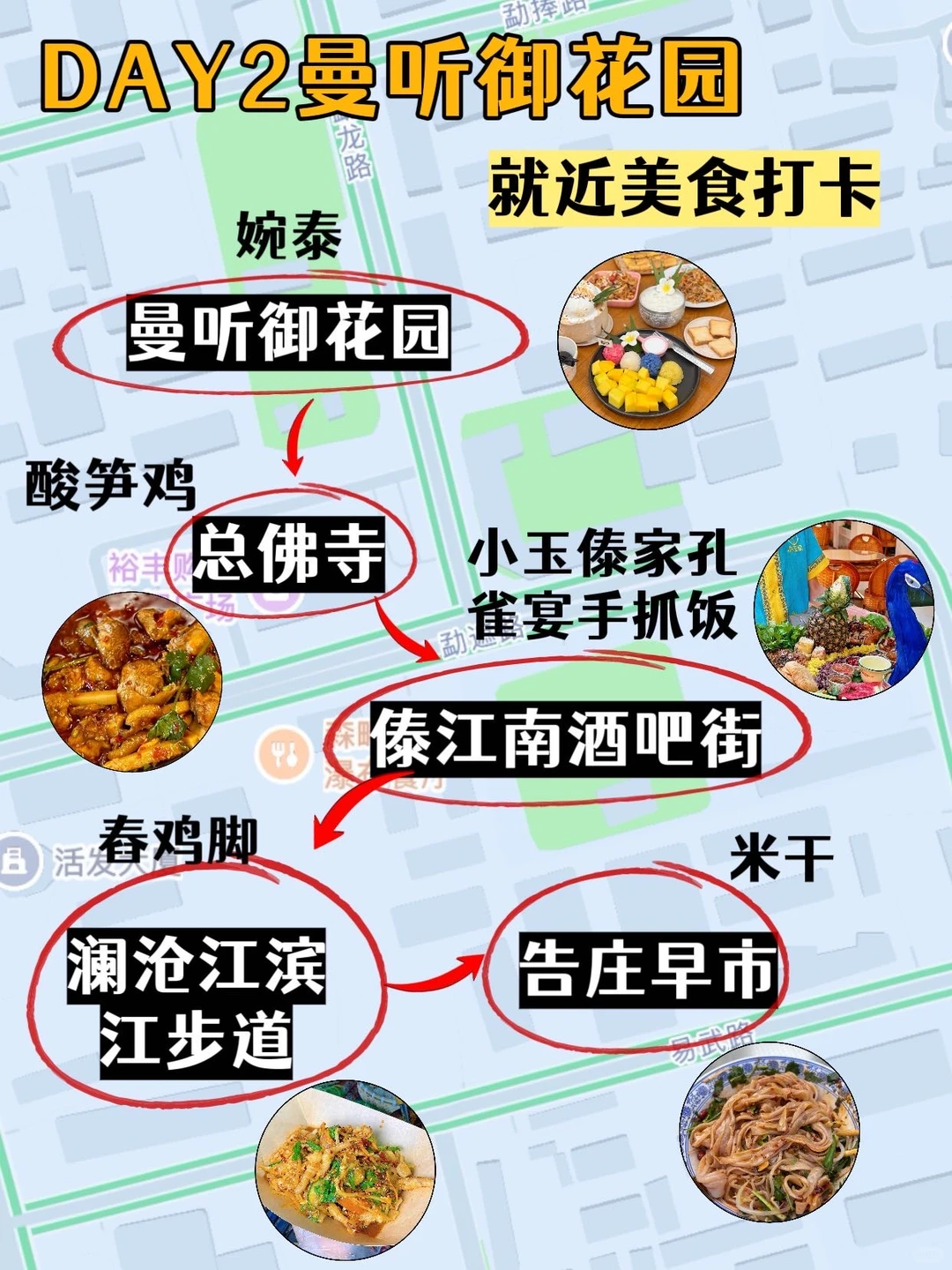 版纳3天逛吃地图🔥玩遍景点吃撑胃