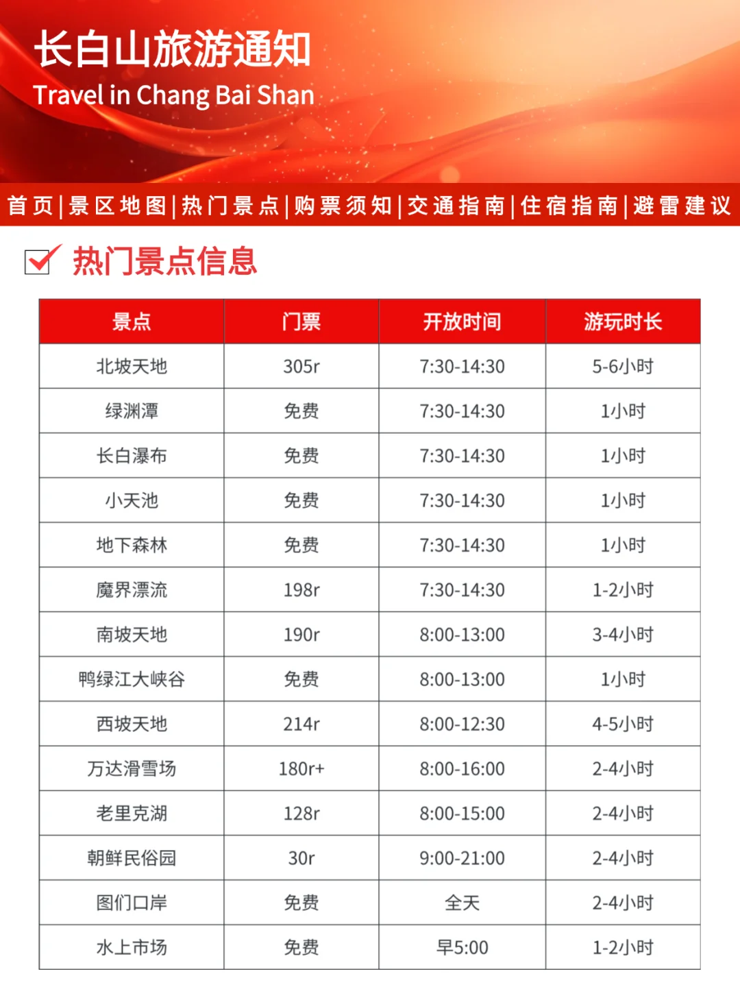 长白山刚发布的旅游通知‼️幸好提前看到了