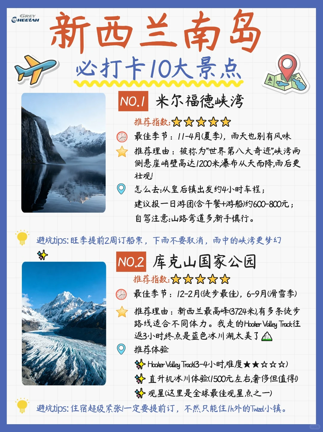 新西兰南岛必打卡10大景点+最佳季节🏔️