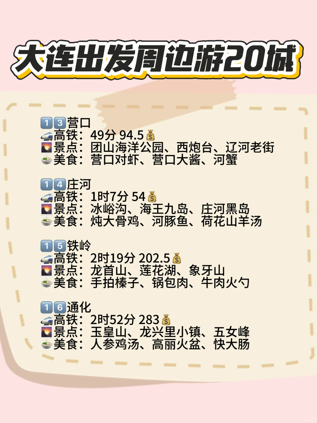 大连周边游计划｜周末直达20城🔥