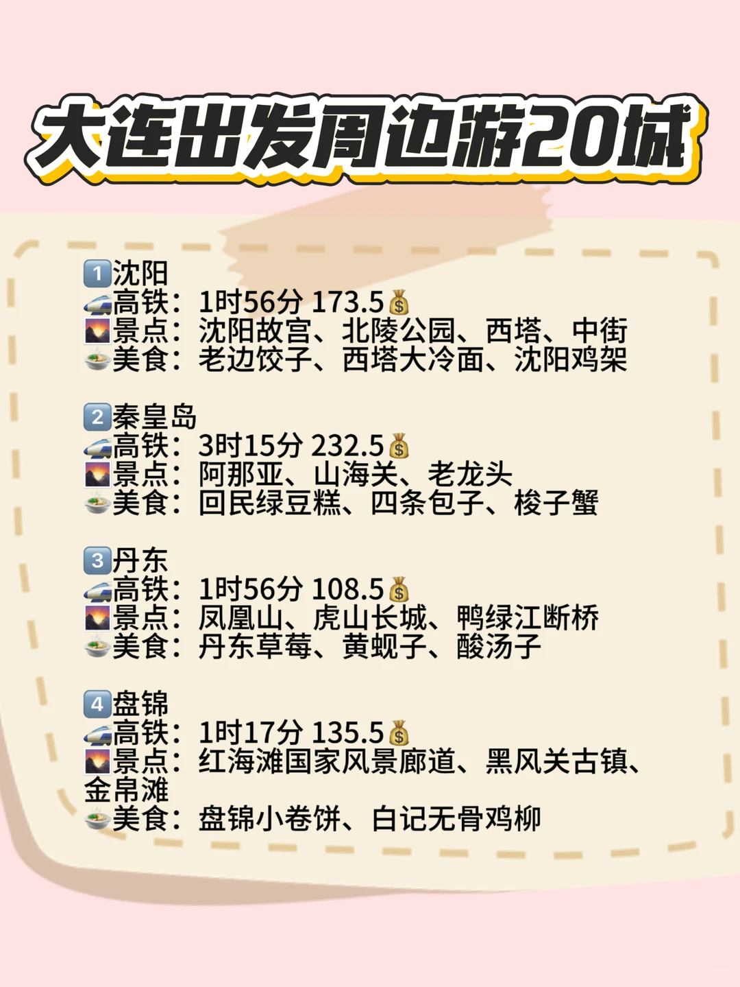 大连周边游计划｜周末直达20城🔥