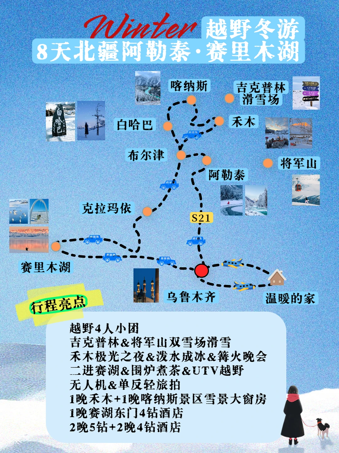 4人小团+越野车｜阿勒泰+赛里木湖玩雪攻略