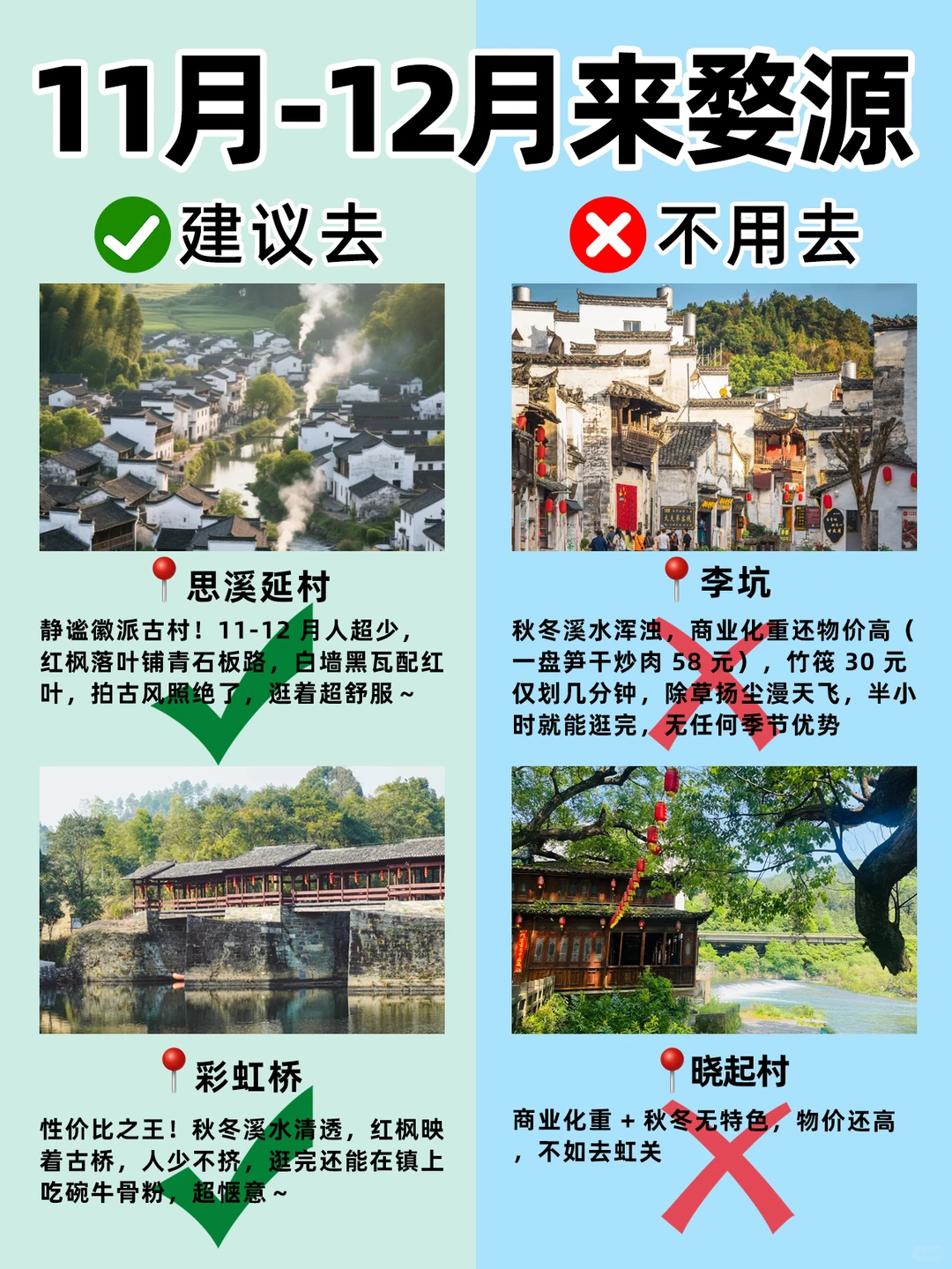 11-12 月婺源攻略💛必冲景点 + 避坑清单 +