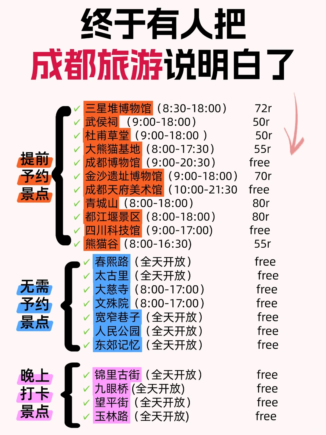 本地人整理的成都超全景点攻略!全是干货!