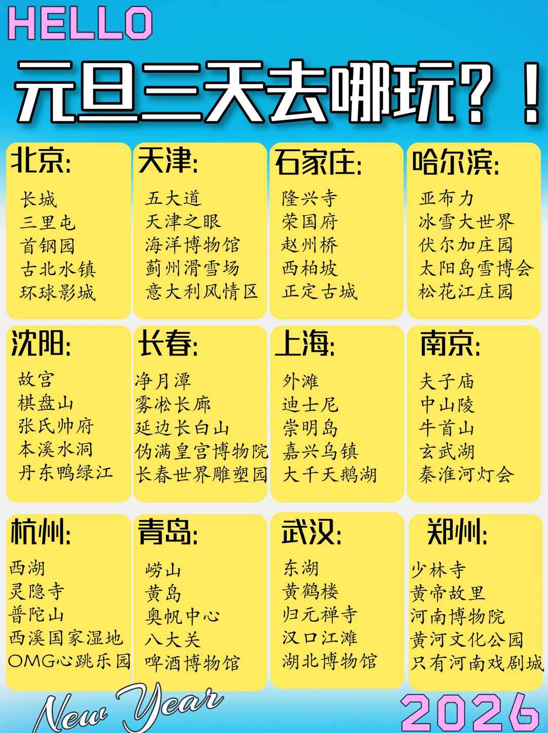 元旦3天去哪玩？看这篇超全盘点找灵感✨