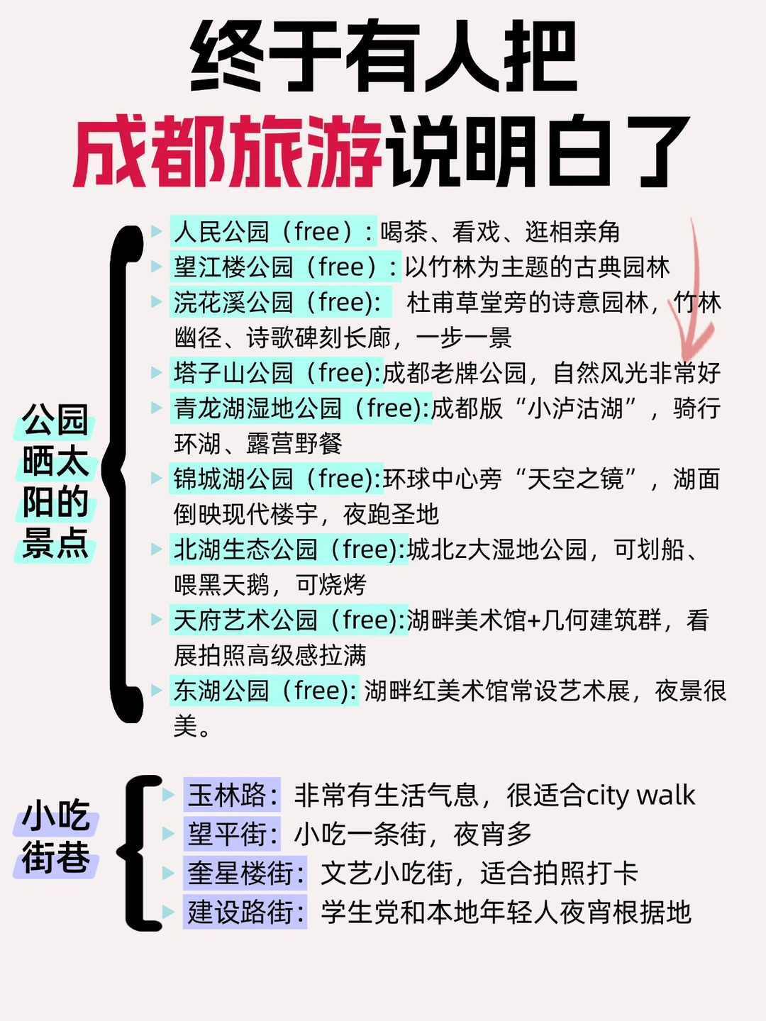 本地人整理的成都超全景点攻略!全是干货!