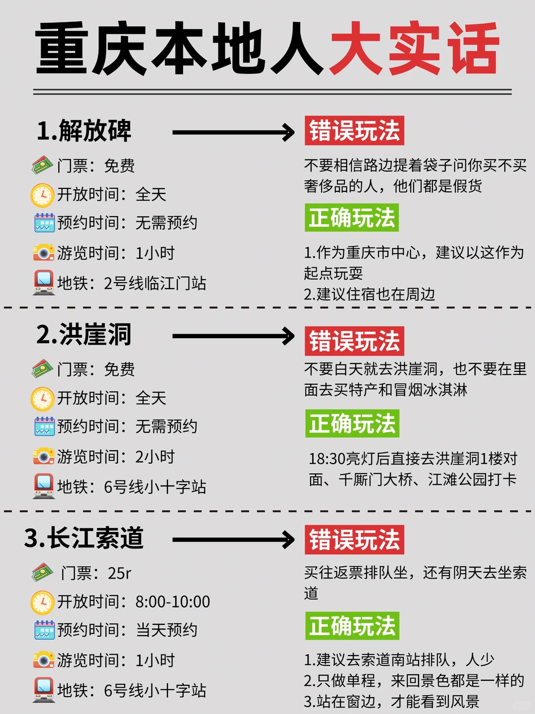 重庆本地人大实话‼️第一次来旅游的姐妹注意