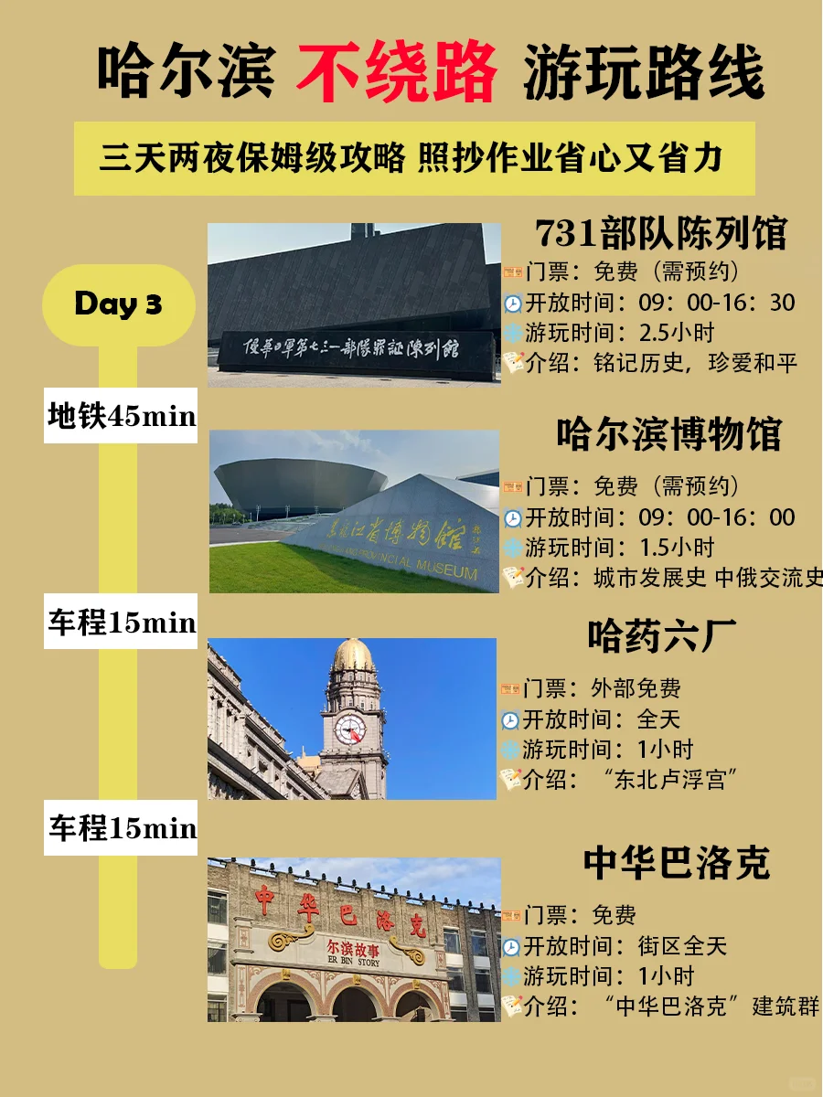 不绕路版❗️哈尔滨三天两夜游玩攻略