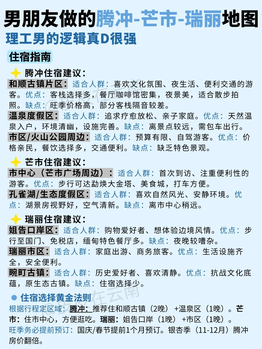 理工男友做的腾冲-芒市-瑞丽地图，逻辑真强