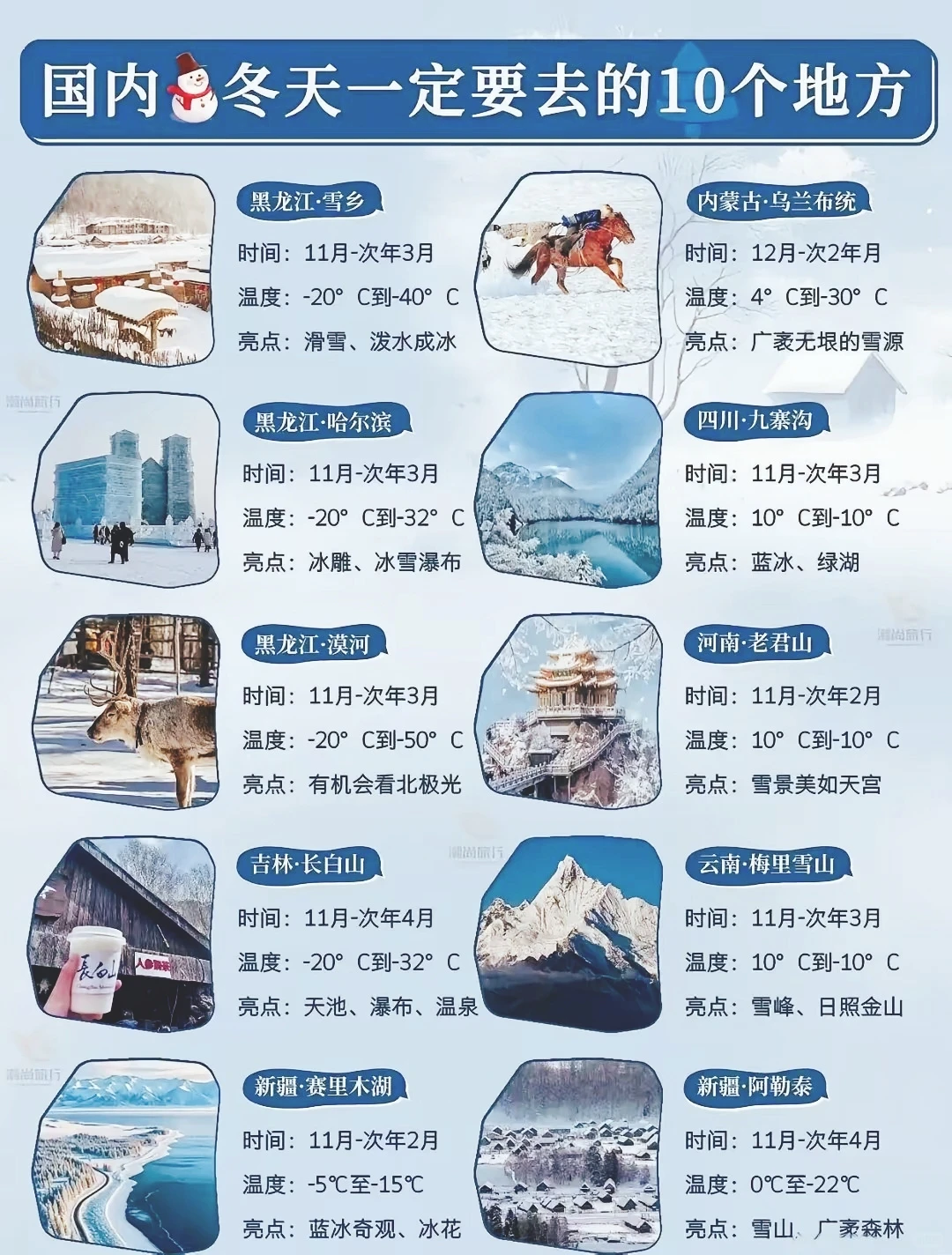 适合冬天旅游的十个地方