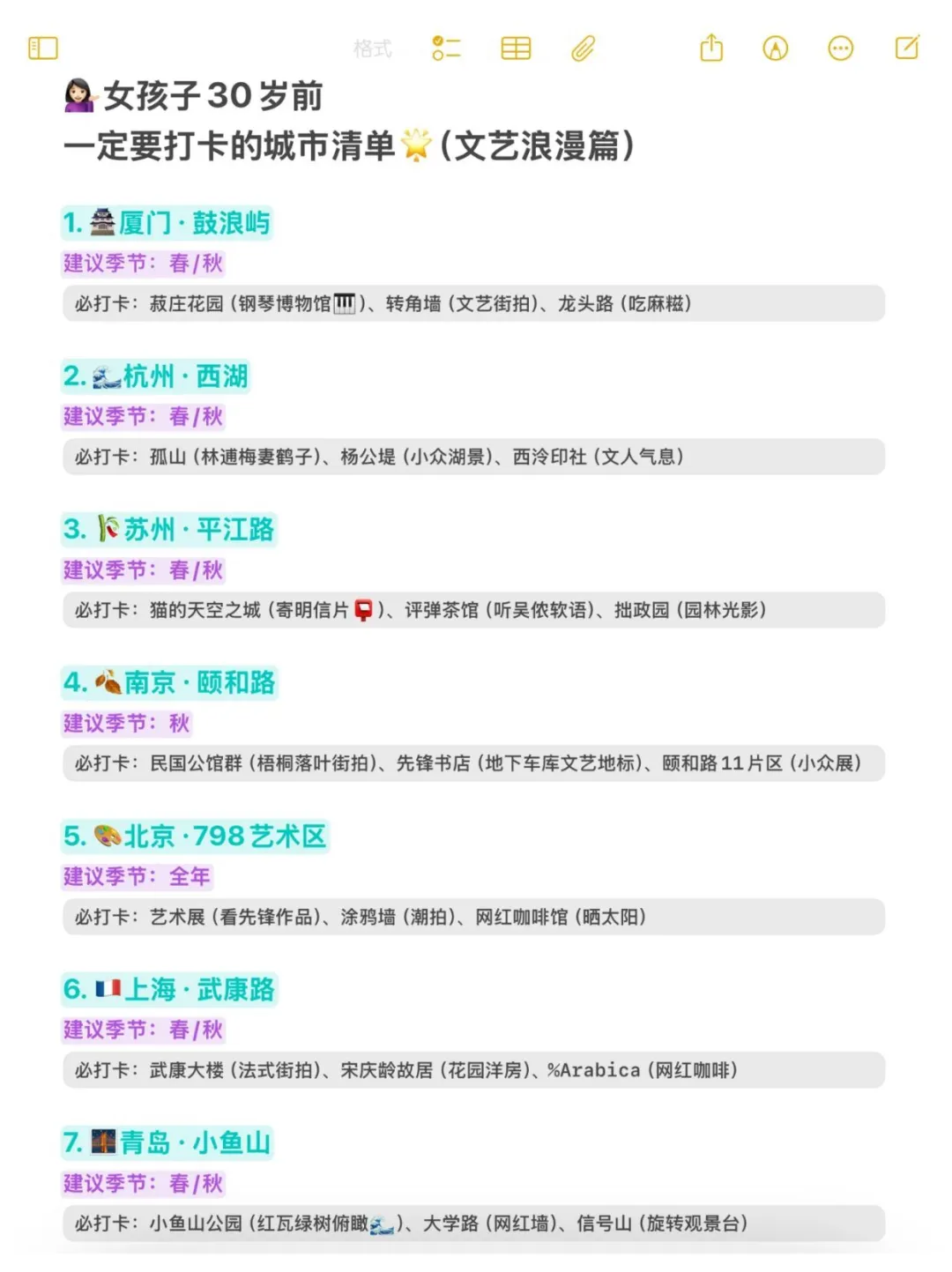 女生30岁之前必旅游的城市,你去过几个