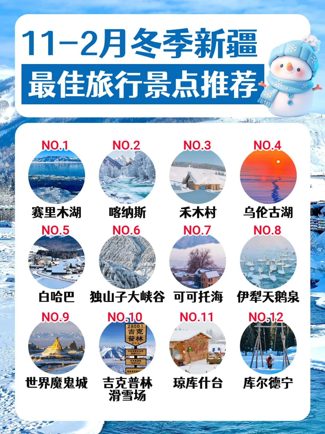 11-2月冬季❄️新疆旅游最佳旅行景点攻略