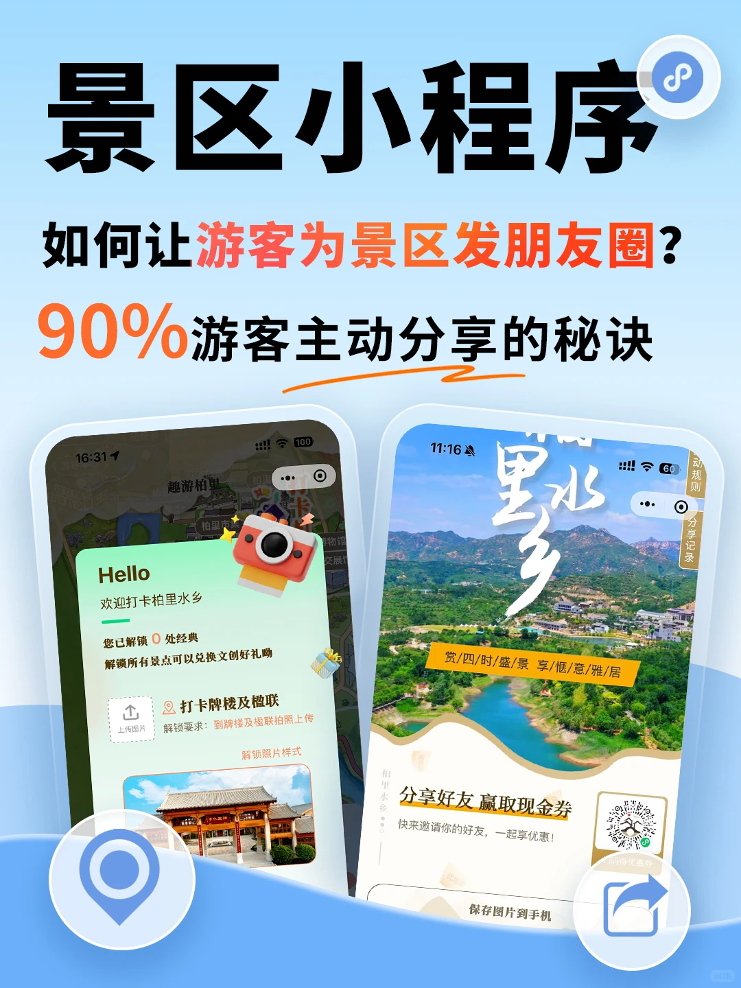 景区小程序案例分享|如何让游客发朋友圈?