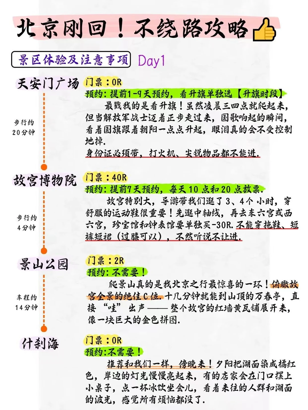 北京旅游不绕路攻略：景点预约五日行程推荐