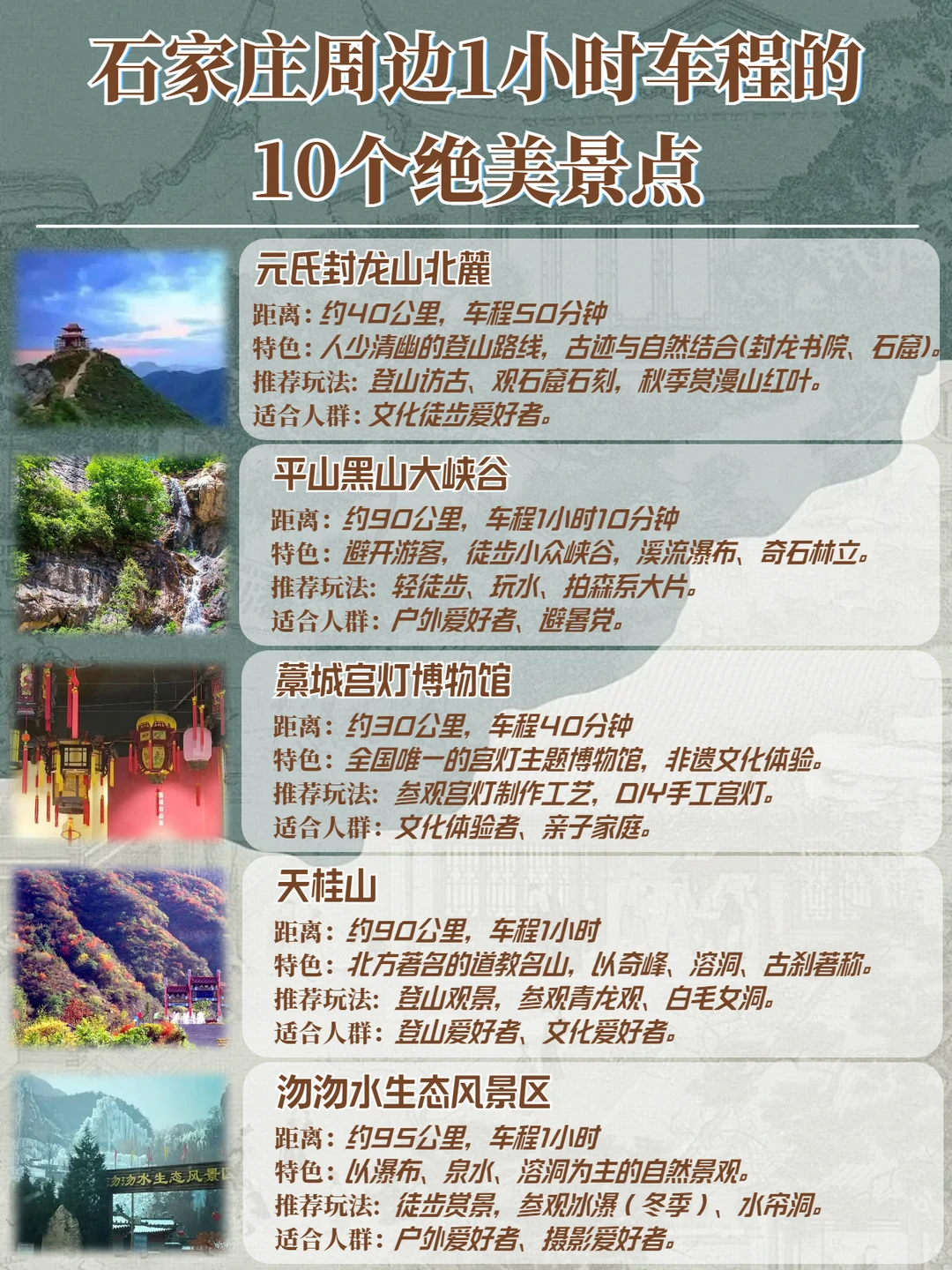 石家庄周边1小时车程,10个绝美景点大公开