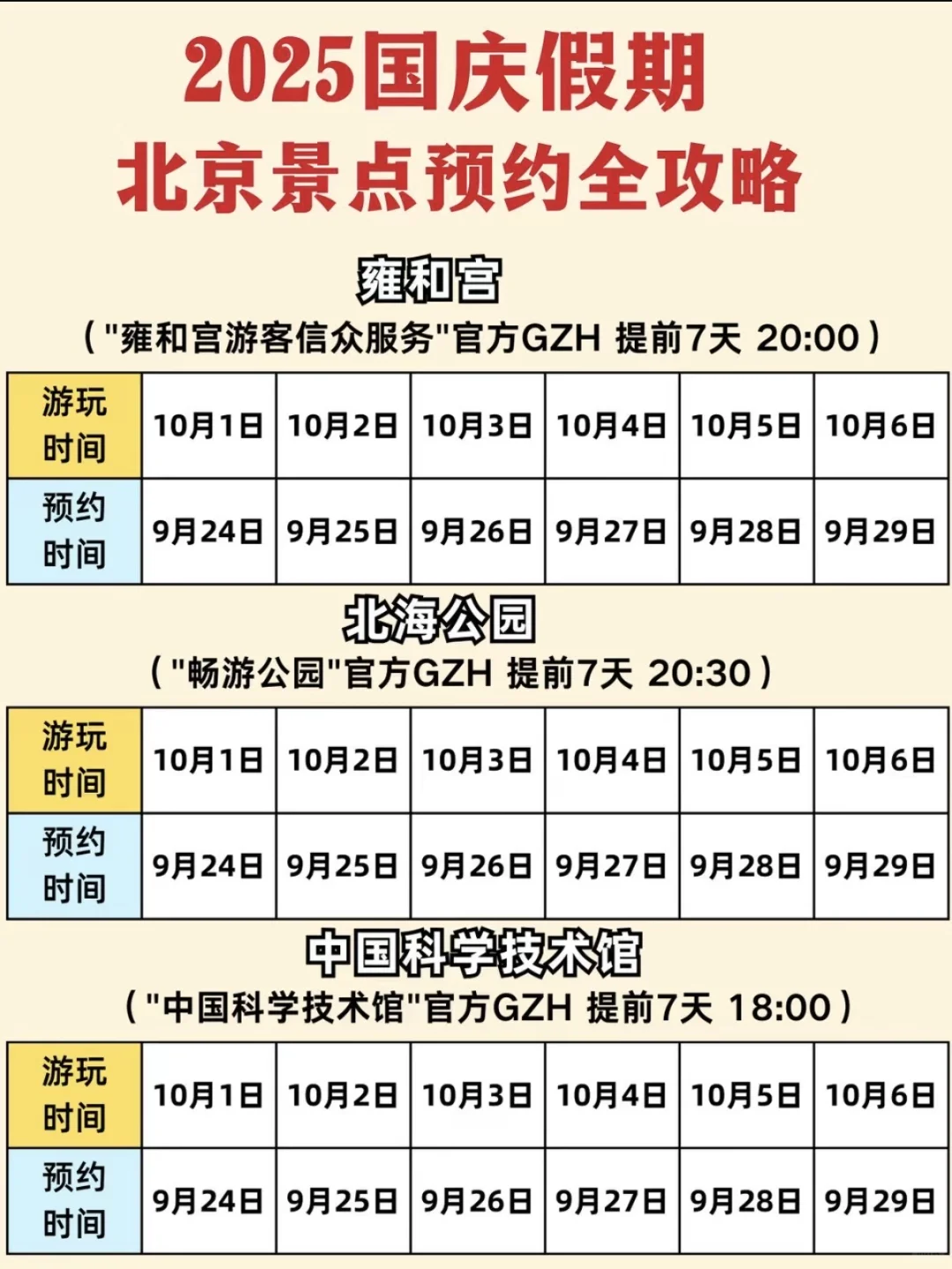 国庆假期北京景点预约全攻略✨