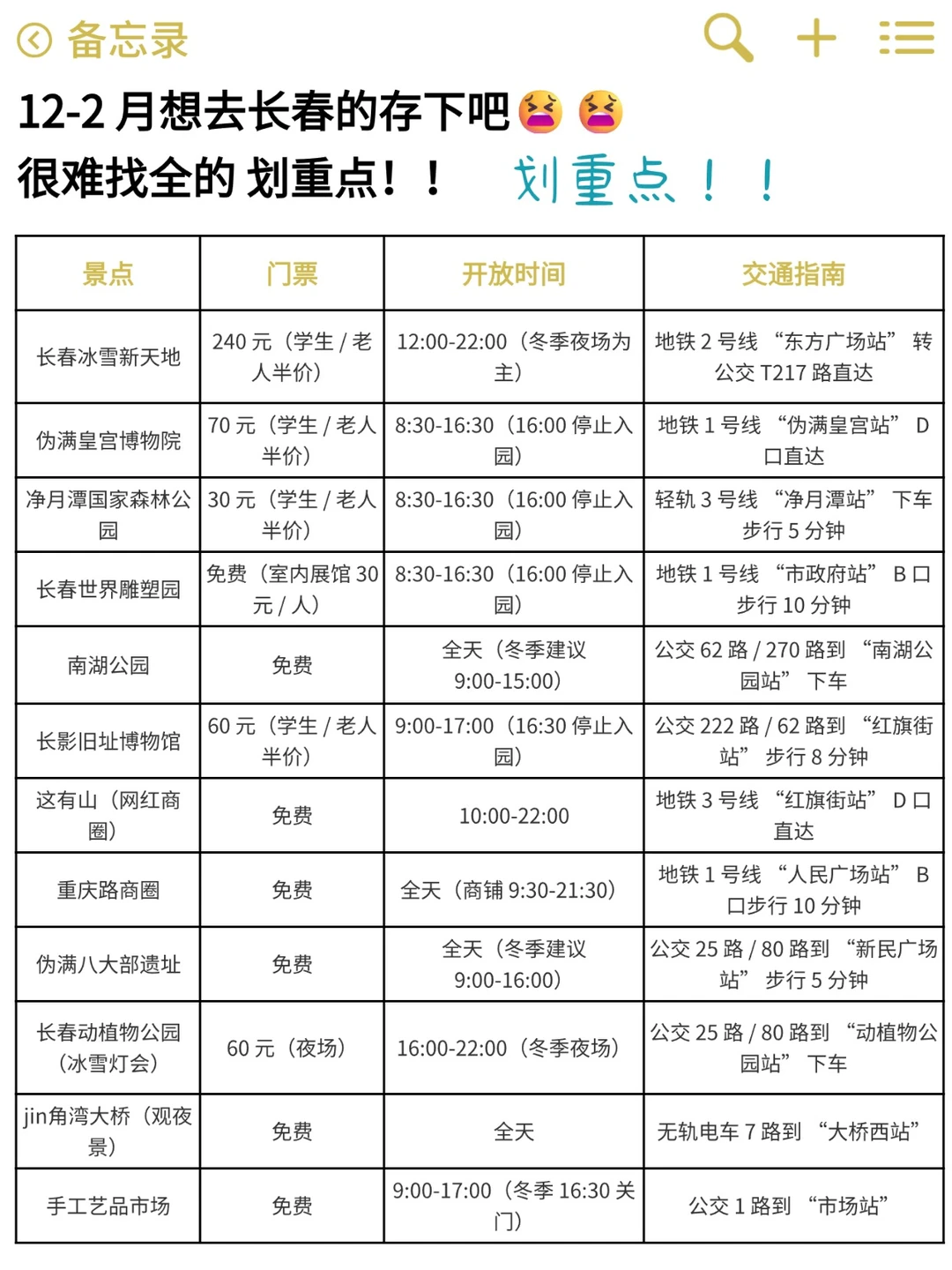 冬天长春旅游看这条！（很离谱但很真实）