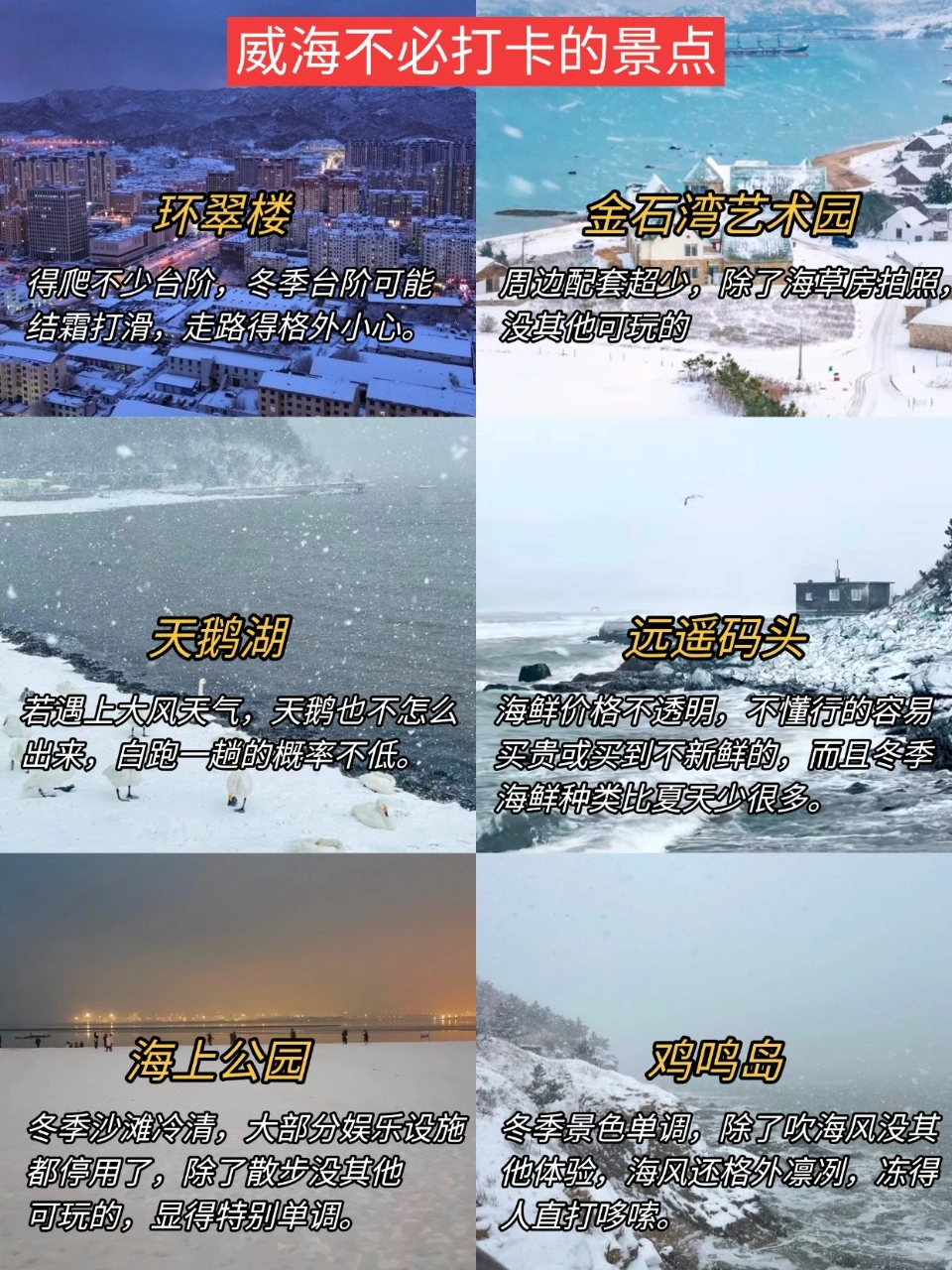 冬季要来威海的宝子们,要注意了!!