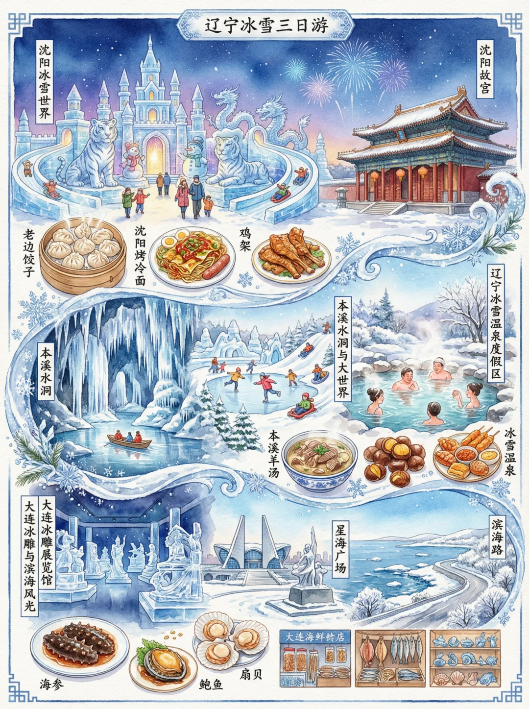 nano banana pro直出旅游攻略图！