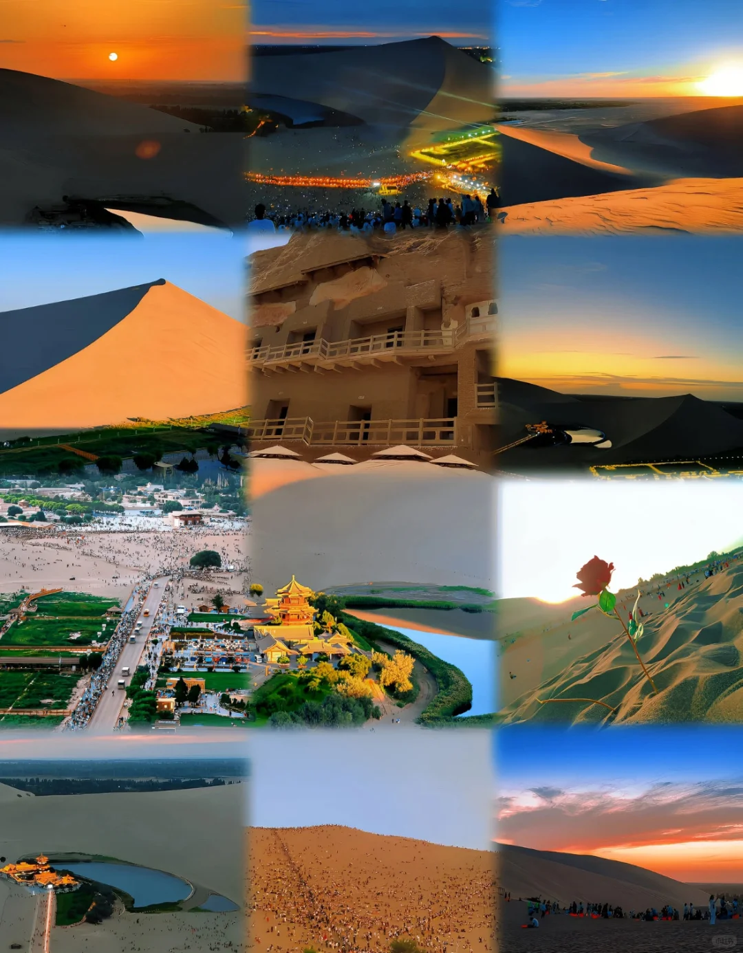 敦煌必玩!骑骆驼登鸣沙山看日落万人合唱太