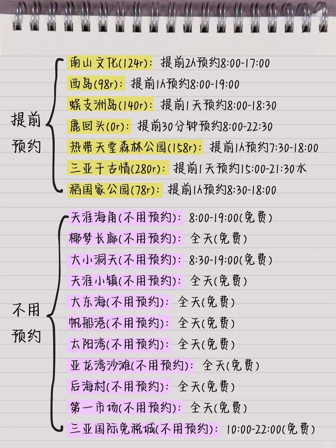 三亚回来后，熬夜手写的冬季旅游攻略