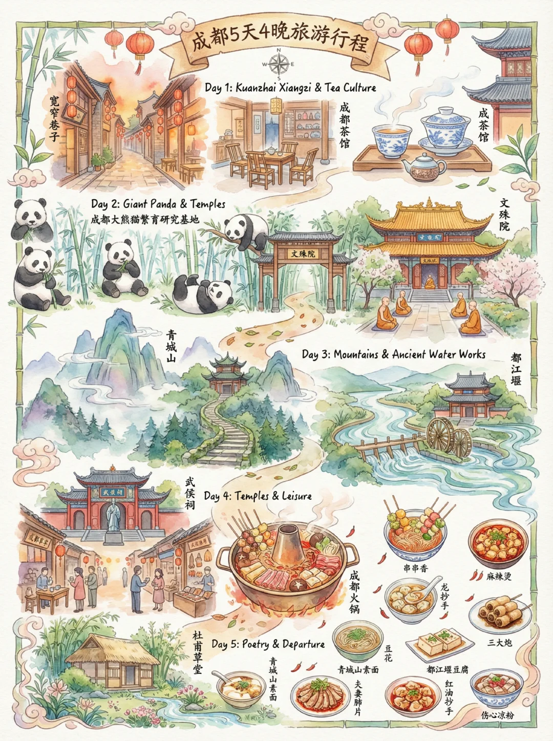 nano banana pro直出旅游攻略图！