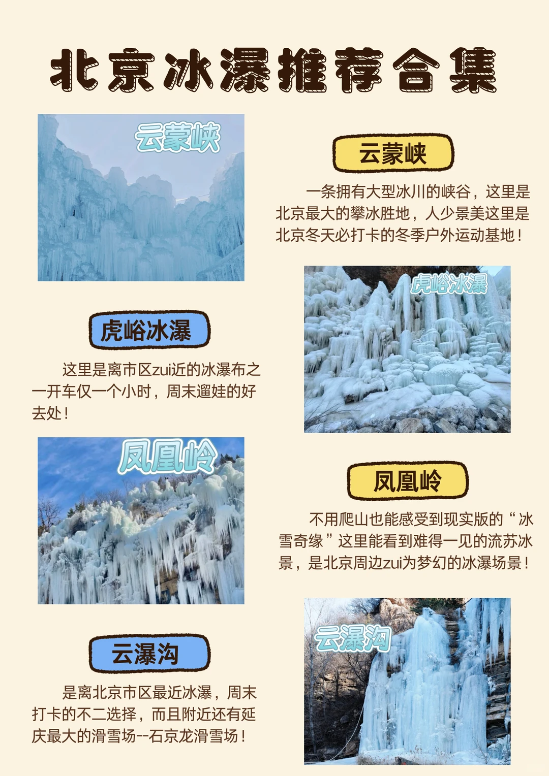 🛎京郊冬日限定冰瀑合集,带娃去冬日仙境